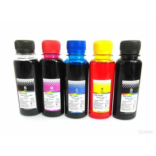 Чернила Ink-Mate универсальные для Canon, 5 цветов, 5*0,1 л, комплект, чернила starry ink ароматические чернила для хроматографии перьевые чернила для изма арбуза мяты грейпфрута всесезонные 4 дюйма