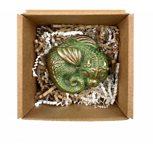 Подарок с символом Нового года 2024 Спящий зеленый дракон 130 гр