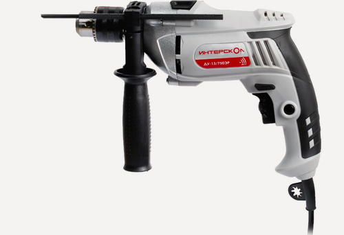 Изображение товара Дрель ударная ИНТЕРСКОЛ ДУ-13/750ЭР, серый/черный