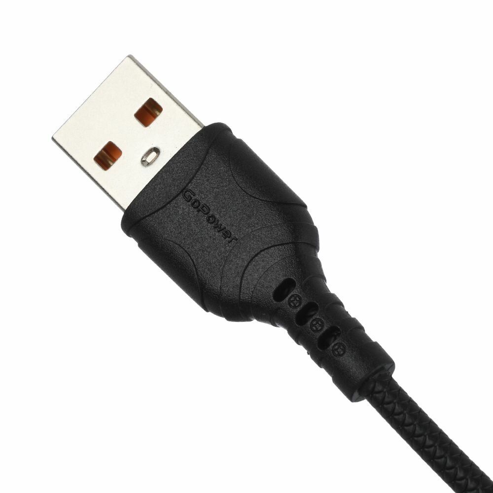 Кабель интерфейсный GoPower 00-00022795 USB (m)-2хType-C/Lightning/microUSB (m) черный (1/200/800) - фото №2