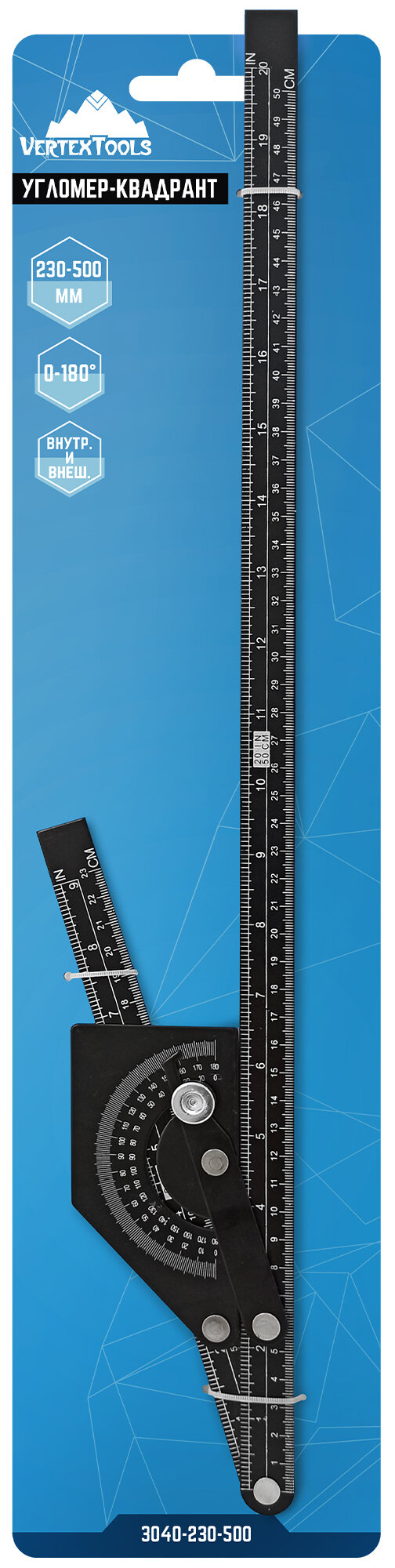 Угломер-квадрант Vertextools 230x500 мм - фото №10