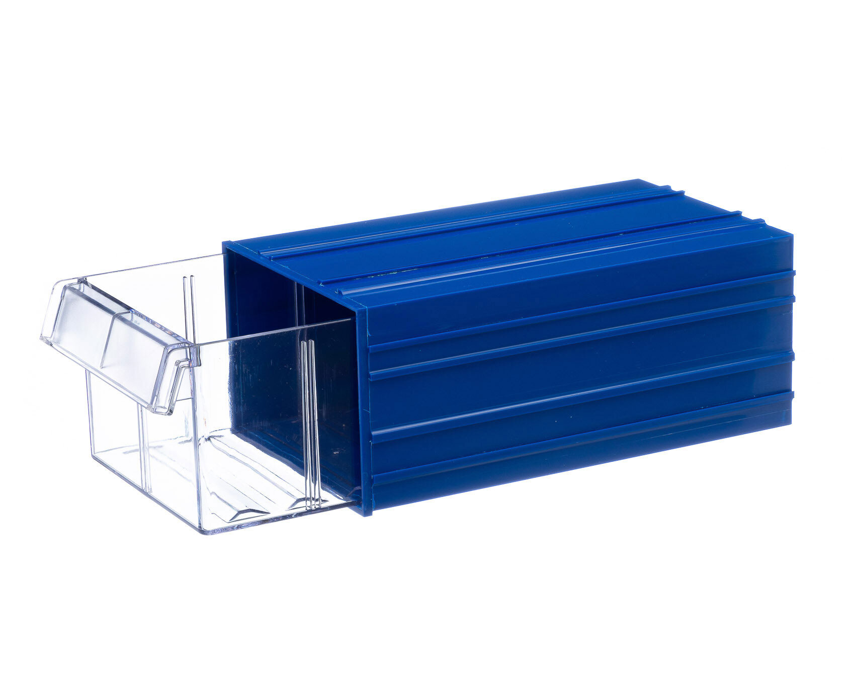 Короб пластиковый Стелла-техник C-2 (250х140х100мм) синий/прозрачный