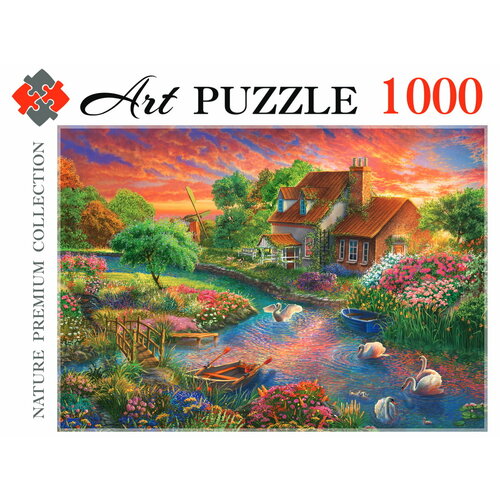 Пазл Artpuzzle 1000 деталей: Лебеди на закате