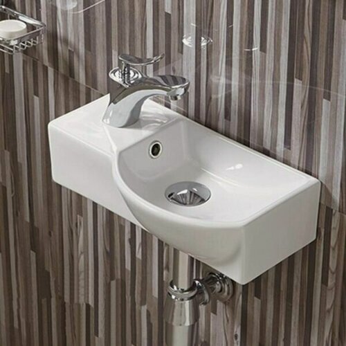 Изображение товара Подвесная мини-раковина для ванной 40 см Comforty 7947AR с правым крылом