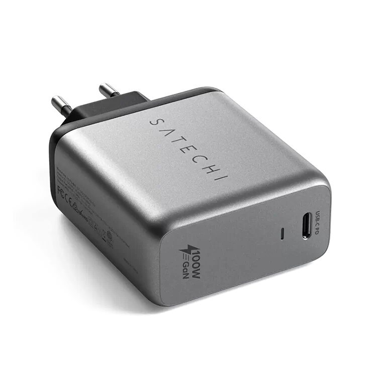 Сетевое зарядное устройство Satechi 100W USB-C PD Wall charger, 1xUSB Type-C (PD), Серый ST-UC100WSM-EU - фото №5