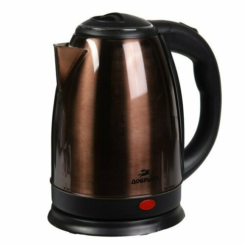 Чайник электрический Добрыня DO-1224C, металл, 1.8 л, 1800 Вт, коричневый чайник электрический добрыня do 1224c 1 8л 1800вт шампань