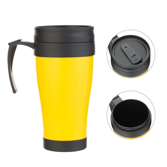 фото Термокружка, серия: Комфорт, "Визави", 400 мл, 12.5 х 17 см, желтая 9894034