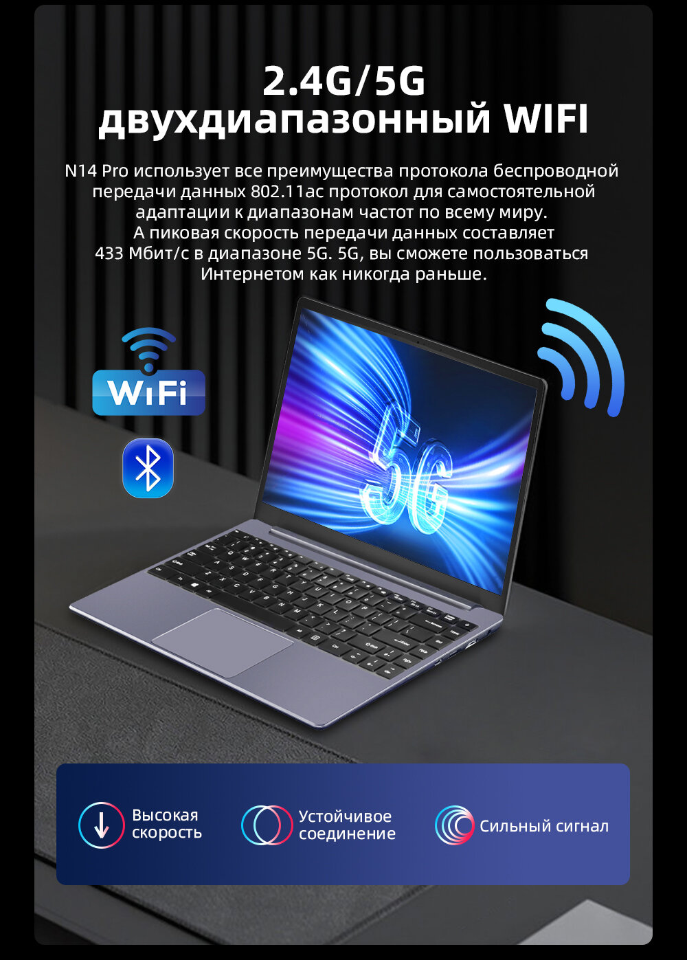 Ноутбук Ninkear N14 Pro 14-Дюймовый Ips Full Hd Intel Core I7-1165g7 16 ...