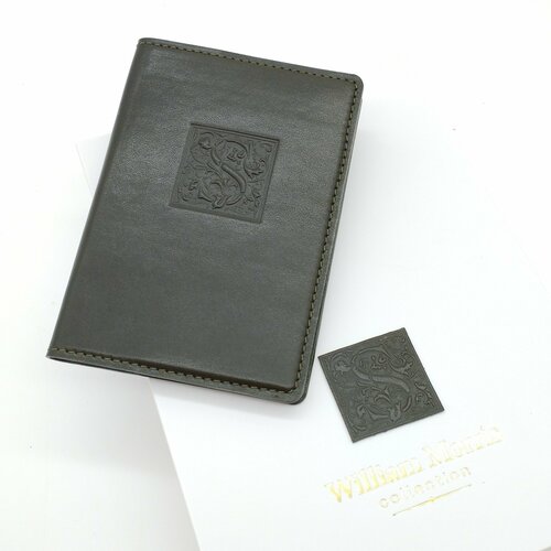фото Обложка для паспорта william morris, натуральная кожа, хаки