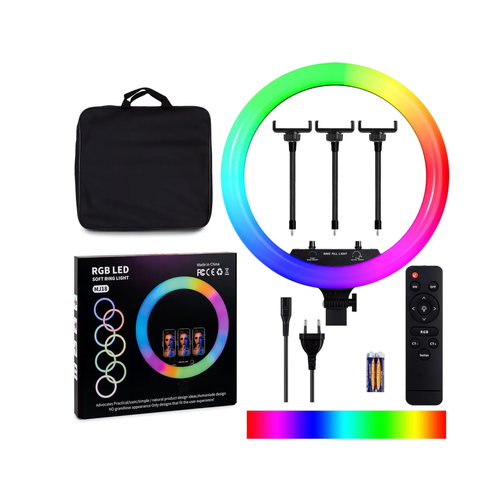 Кольцевая светодиодная цветная лампа со штативом Soft Ring Light MJ-18 RGB диаметр 45 cм и пультом ДУ 649000₽