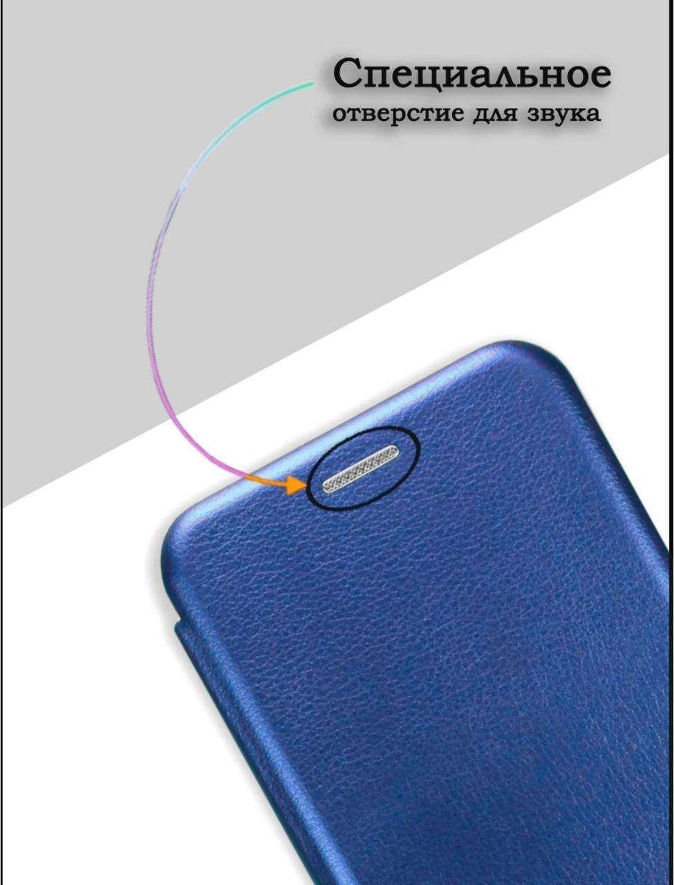 Чехол книжка для Samsung Galaxy A03S 2021 A037F / на Самсунг Галакси А037С 2021 А03Ф : синий с магнитным замком, подставкой и отделением для карт