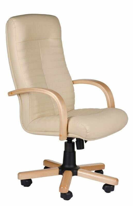 Компьютерное кресло Евростиль Консул EX офисное, обивка: натуральная кожа, цвет: бежевый