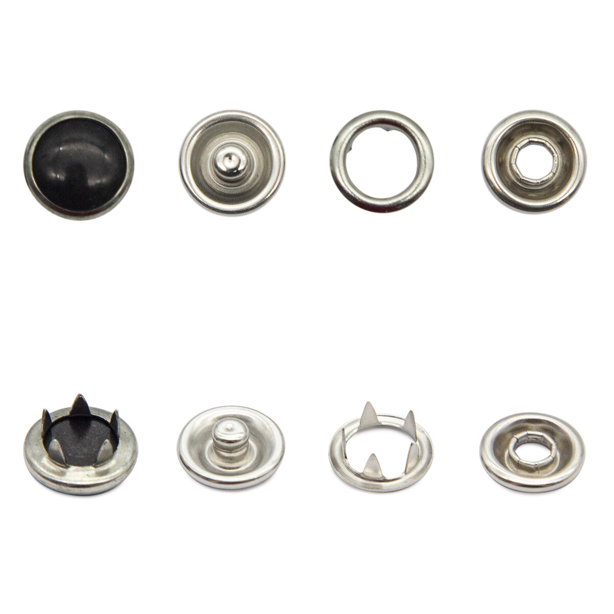 Кнопка трикотажная Жемчужинка, 9,5 мм, цветной металл, акрил (~72шт), NEW STAR (черный, никель)