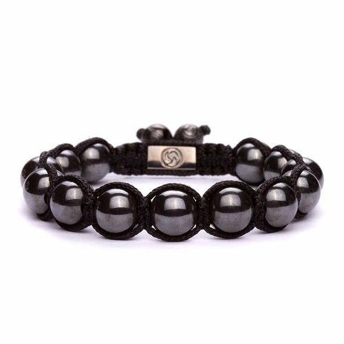 браслет шамбала karma jewels bg 02 Плетеный браслет Karma Jewels, гематит, размер 19 см, размер L, серый