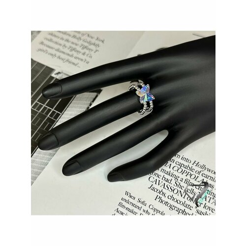 Кольцо RYKAMI, кристалл, серебряный