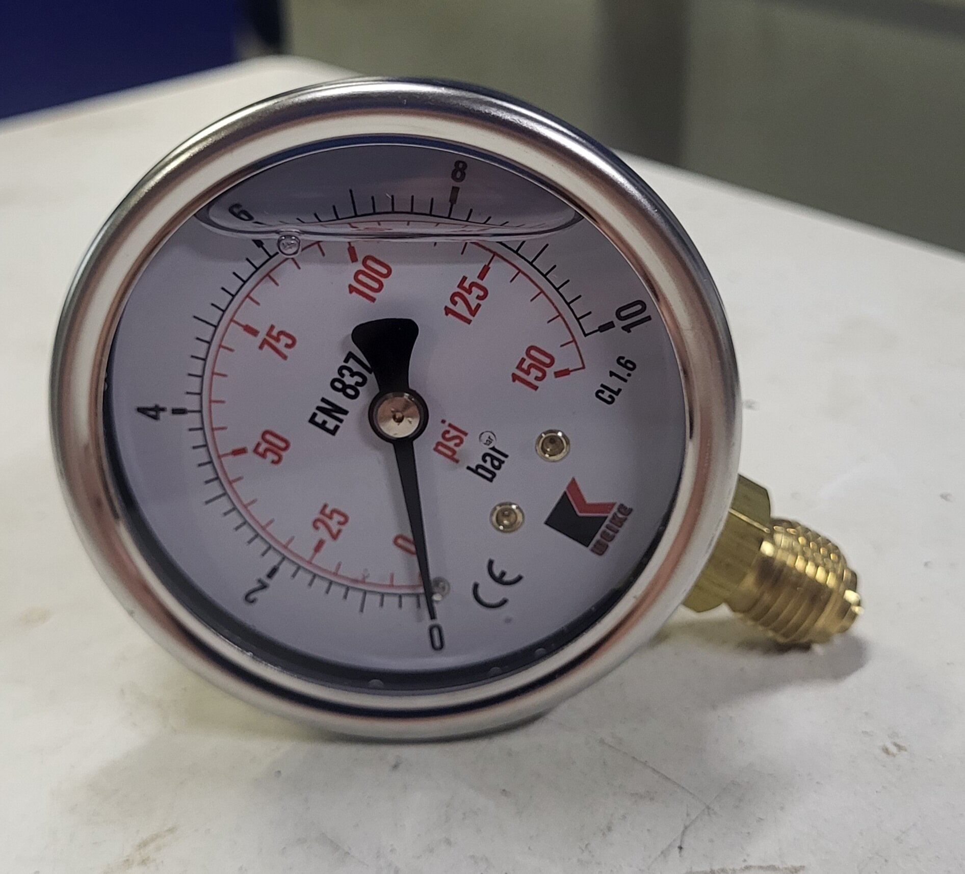 фото Манометр гидравлический; 10 бар; 63 мм; 1/4” радиальный