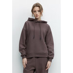 Джемпер женский Befree Худи oversize утепленная с капюшоном HOODY6-36-S серо-бежевый размер S - изображение