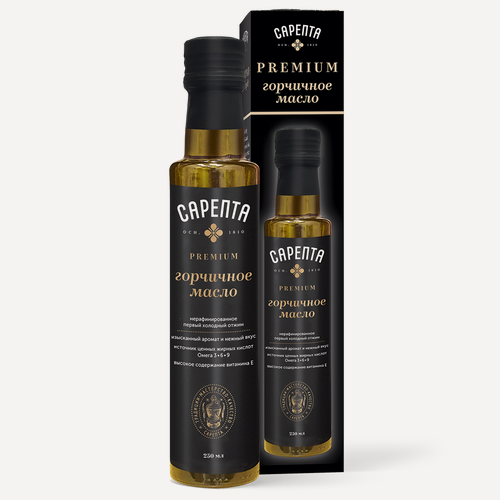 Изображение товара Горчичное масло Сарепта Premium нерафинированное 250 мл в коробке