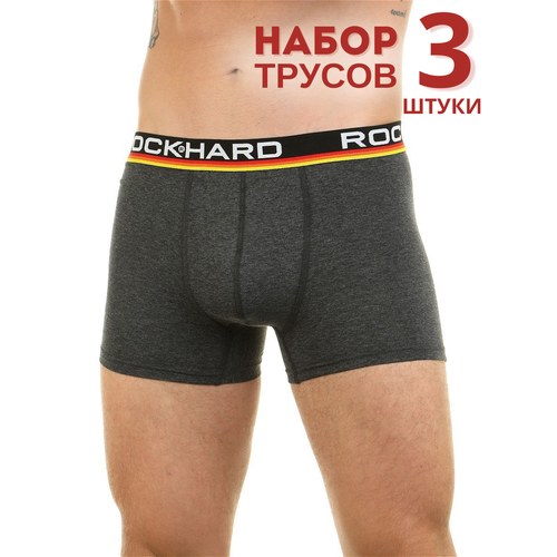 фото Трусы rock hard, 3 шт., размер l, серый