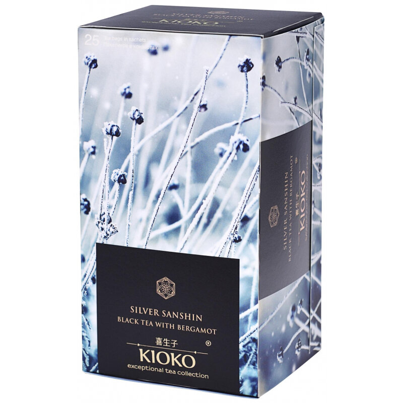Чай KIOKO SILVER SANSHIN черный с ароматом бергамота, 25шт/уп