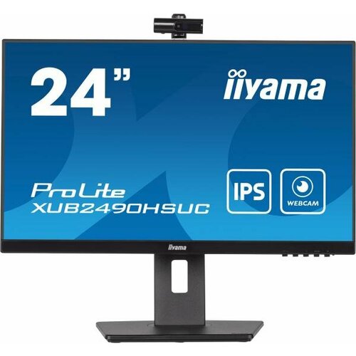 Монитор Iiyama 23.8 ProLite XUB2490HSUC-B5 черный IPS LED 16:9 HDMI M/M Cam матовая HAS Piv 250cd 178гр/178гр 1920x1080 60Hz VGA DP FHD USB 4.9кг