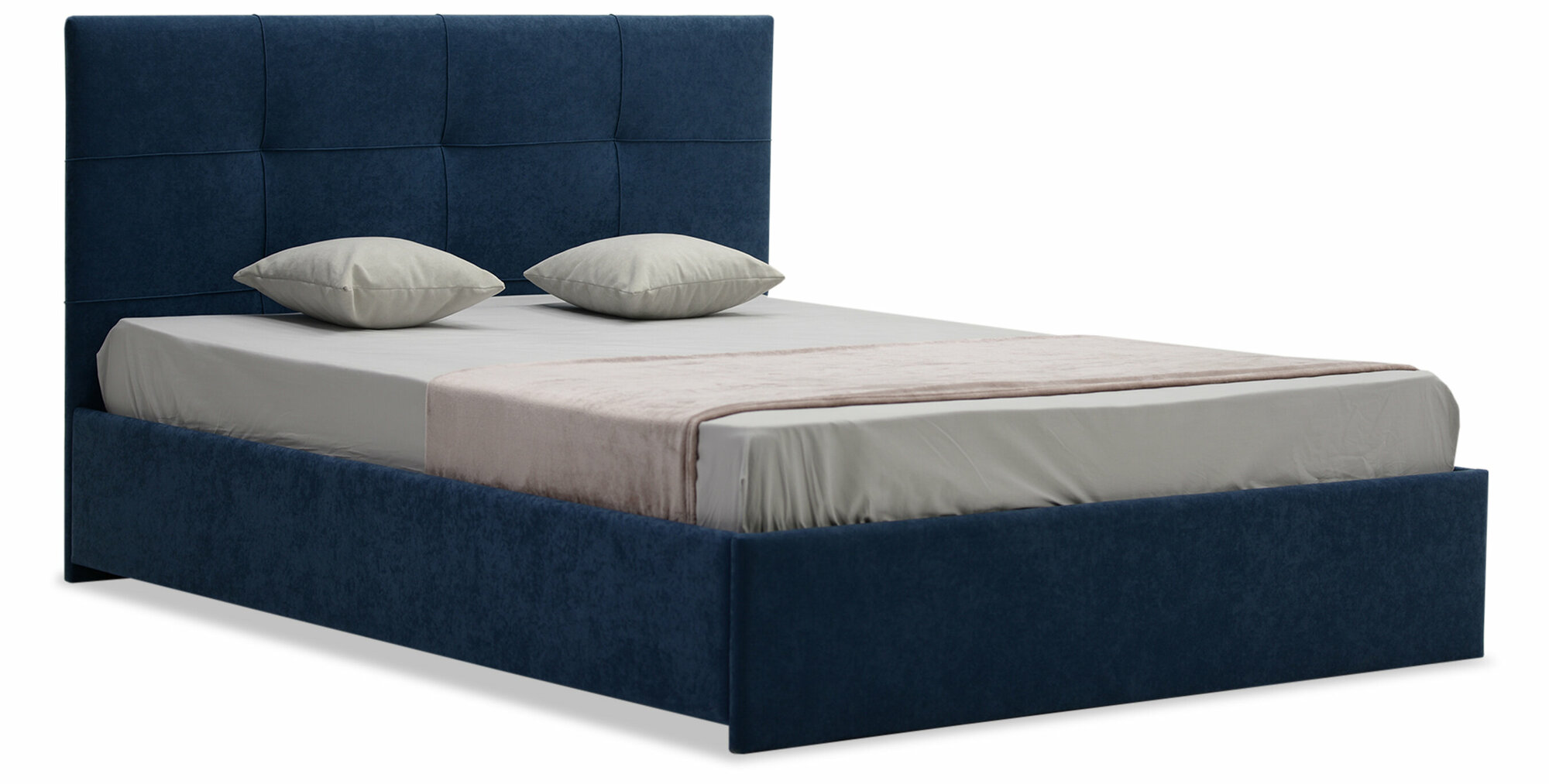 Двуспальная кровать Келли 160 Ладья, без механизма, велюр, Aloba Baltic