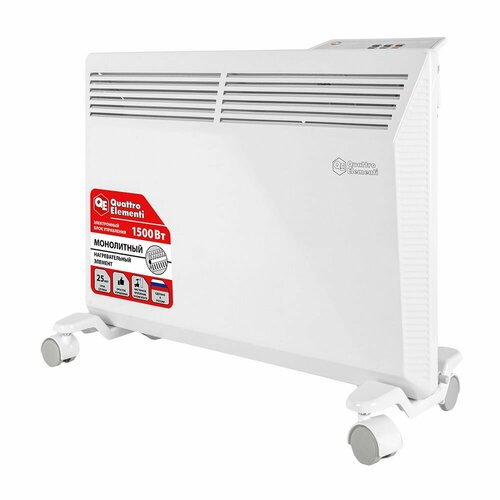 Нагреватель воздуха электрический QUATTRO ELEMENTI QE-1500KME конвекторный 07515 кВт с эл блоком управления ТЭН монолит шт 699900₽
