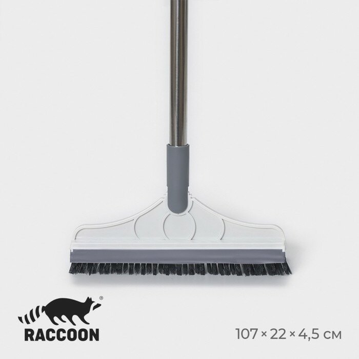 Raccoon Щётка для пола и мытья труднодоступных мест, стыков, с водосгоном Raccoon, ворс углом, 3 см, 107×22×4,5 см