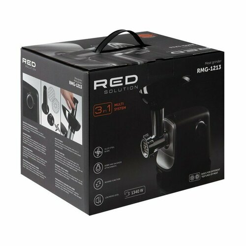 Мясорубка RED Solution RMG-1213 1340 Вт 15 кгмин реверс чёрно-серебристая 744900₽