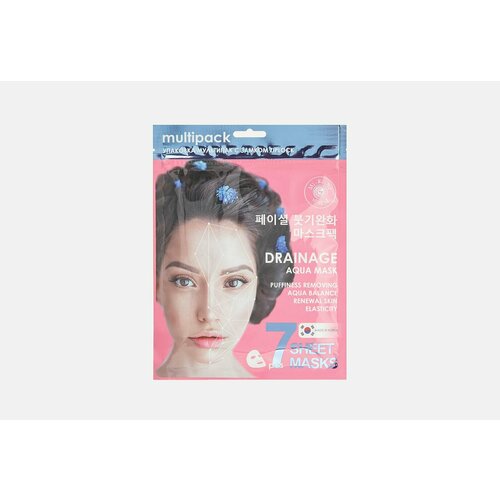 Дренажная тканевая аквамаска aqua tissue mask for deep moisturizing of the facial skin, drainage гидрогелевая плацентарная маска для лица mi ri ne гиалуроновая кислота и коллаген 1 шт