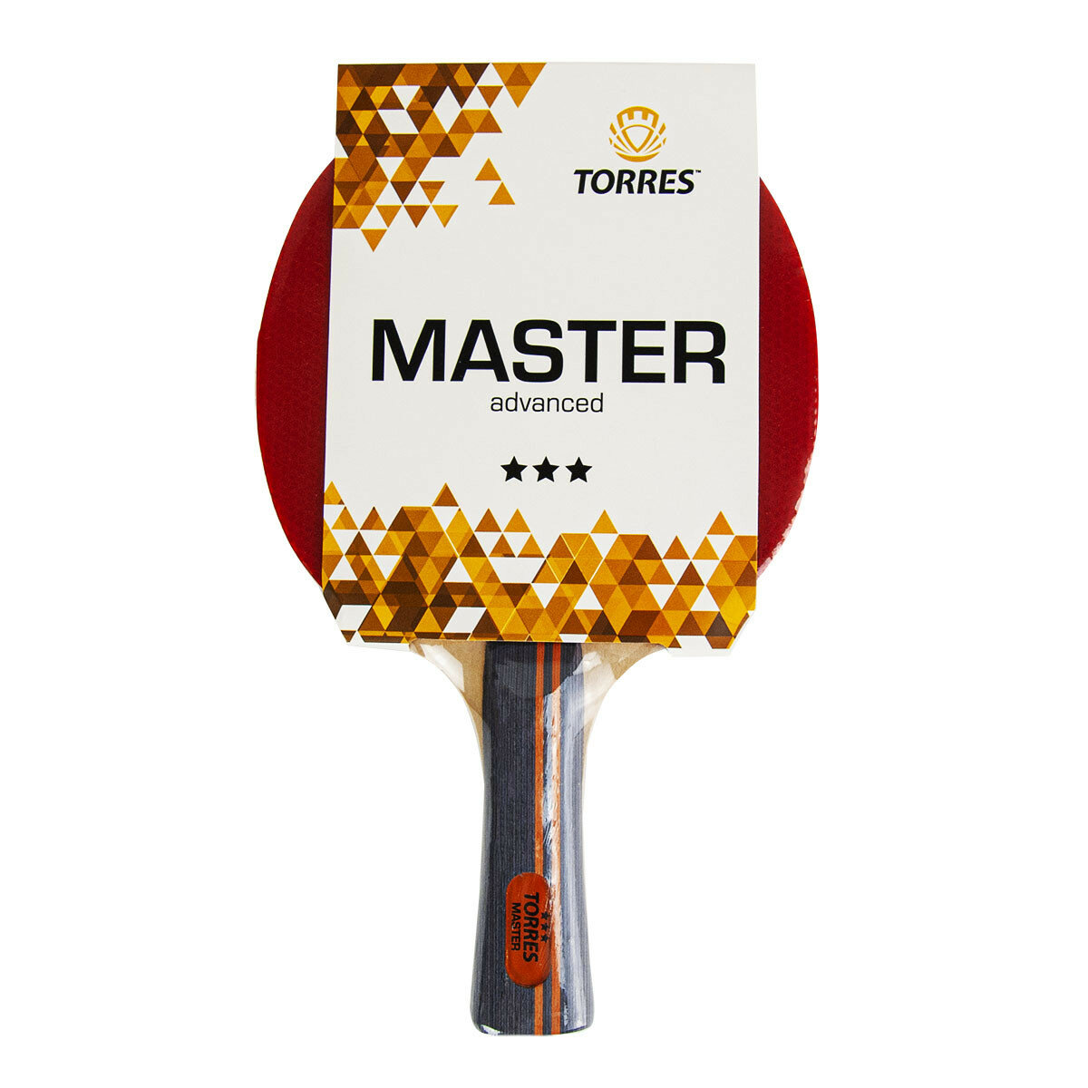 Ракетка для настольного тенниса Torres Master 3*, TT21007, для тренировок, накладка 2,0 мм, конич. ручка