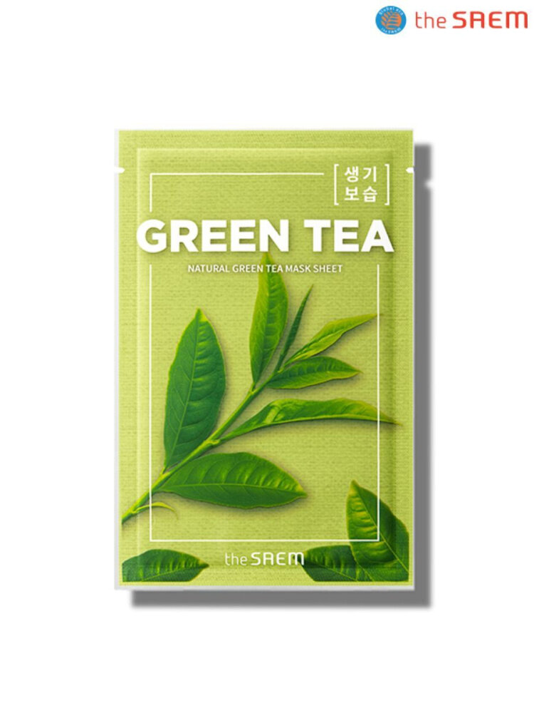 The Saem Тканевая маска Natural Green Tea Mask Sheet, 21 мл.