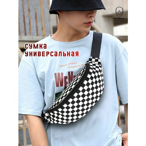 фото Сумка поясная ufo people, черный, белый