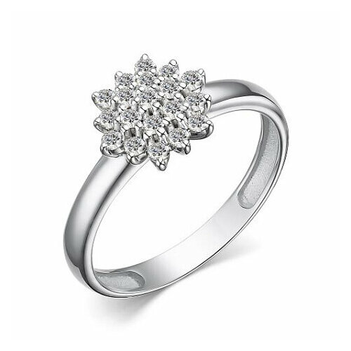 фото Кольцо diamant online, белое золото, 585 проба, бриллиант, размер 17, бесцветный