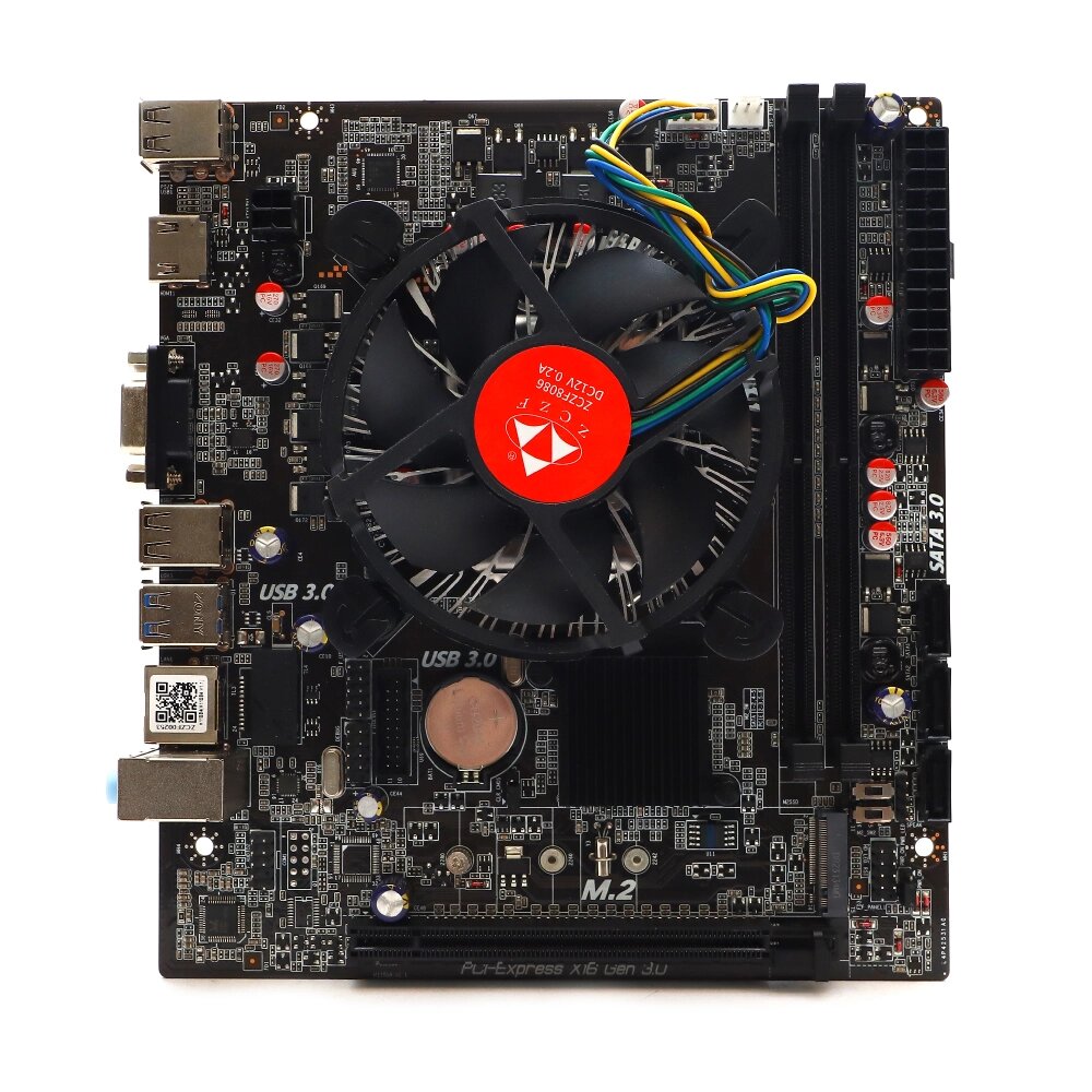 Материнская плата с процессором и кулером ZCZF H110B4, Socket1151, Intel H110, mATX