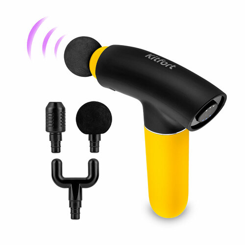 Перкуссионный массажер Kitfort КТ-2967-3 черно-желтый 2999₽