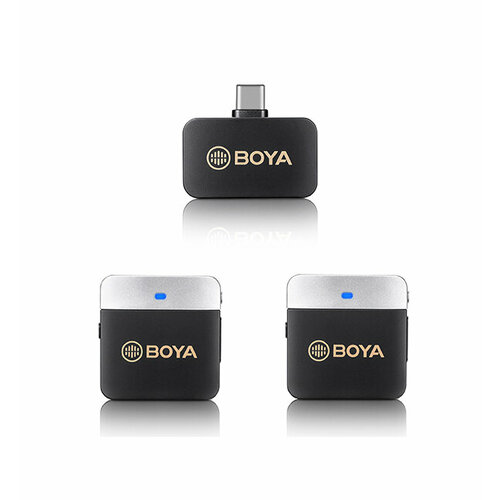 Петличный беспроводной микрофон Boya BY-M1V4 (2 спикера) для USB Type-C