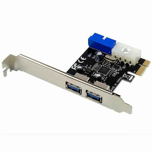 Контроллер PCIe x1 v2.0 (VIA VL805) USB 3.2 Gen1x1, 2xUSB-A + 2x19-pin | ORIENT VA-3U2219PE контроллер pcie x4 v3 0 d720201 asm1806 usb 3 2 gen1x1 4xusb a 2x19 pin orient nc 3u4419pex4