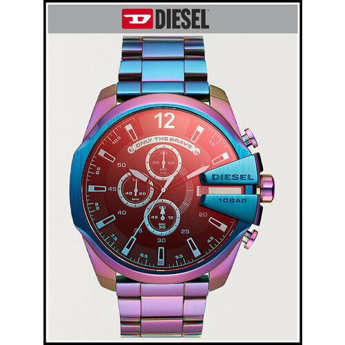 фото Наручные часы diesel mega chief d4542z, фиолетовый, голубой