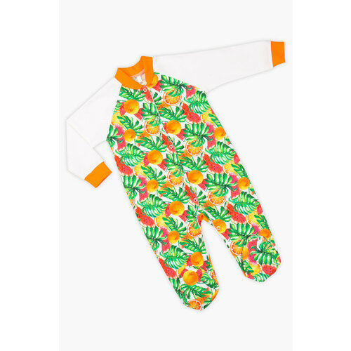 фото Комбинезон little world of alena, размер 62-68, оранжевый, зеленый