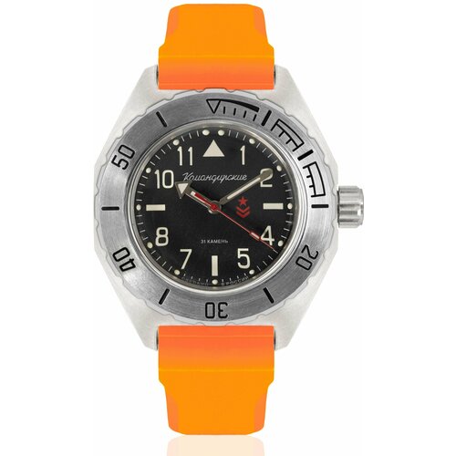 Наручные часы Восток Командирские, оранжевый наручные часы восток 650540 серебряный