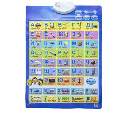 Интерактивный электронный плакат для обучения, Говорящая Азбука, Буквы и Цифры азбука