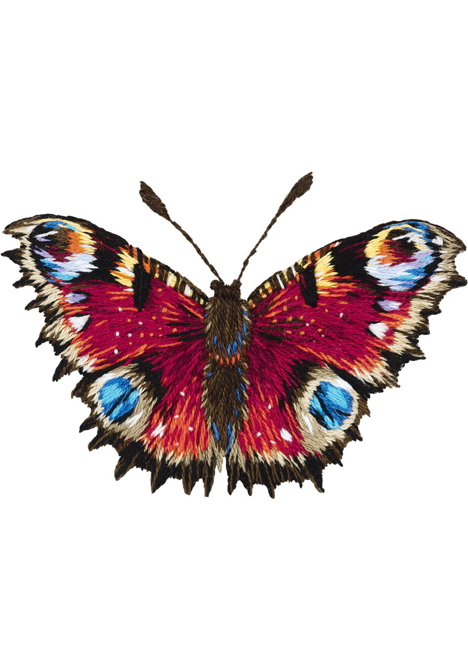 Набор для вышивания PANNA "Бабочка Павлиний глаз", гладь, 7.5x5 см, JK-2198