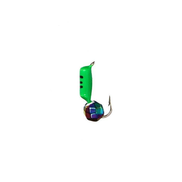 Wormix Мормышка Столбик с граненым шариком "Хамелеон" (зелёный) вес 0.5 г размер 2
