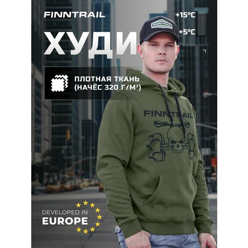 Худи Finntrail, размер XXXL, черный, хаки