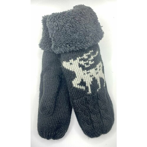 фото Варежки , размер 7/8/9, черный корона gloves
