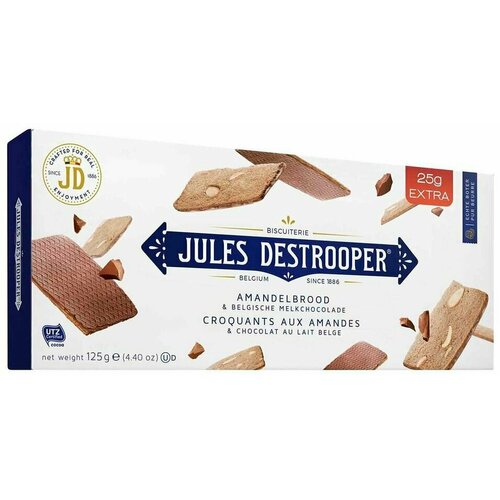 Печенье Jules Destrooper Amandelbrood Belgische Melkchocolade 125г