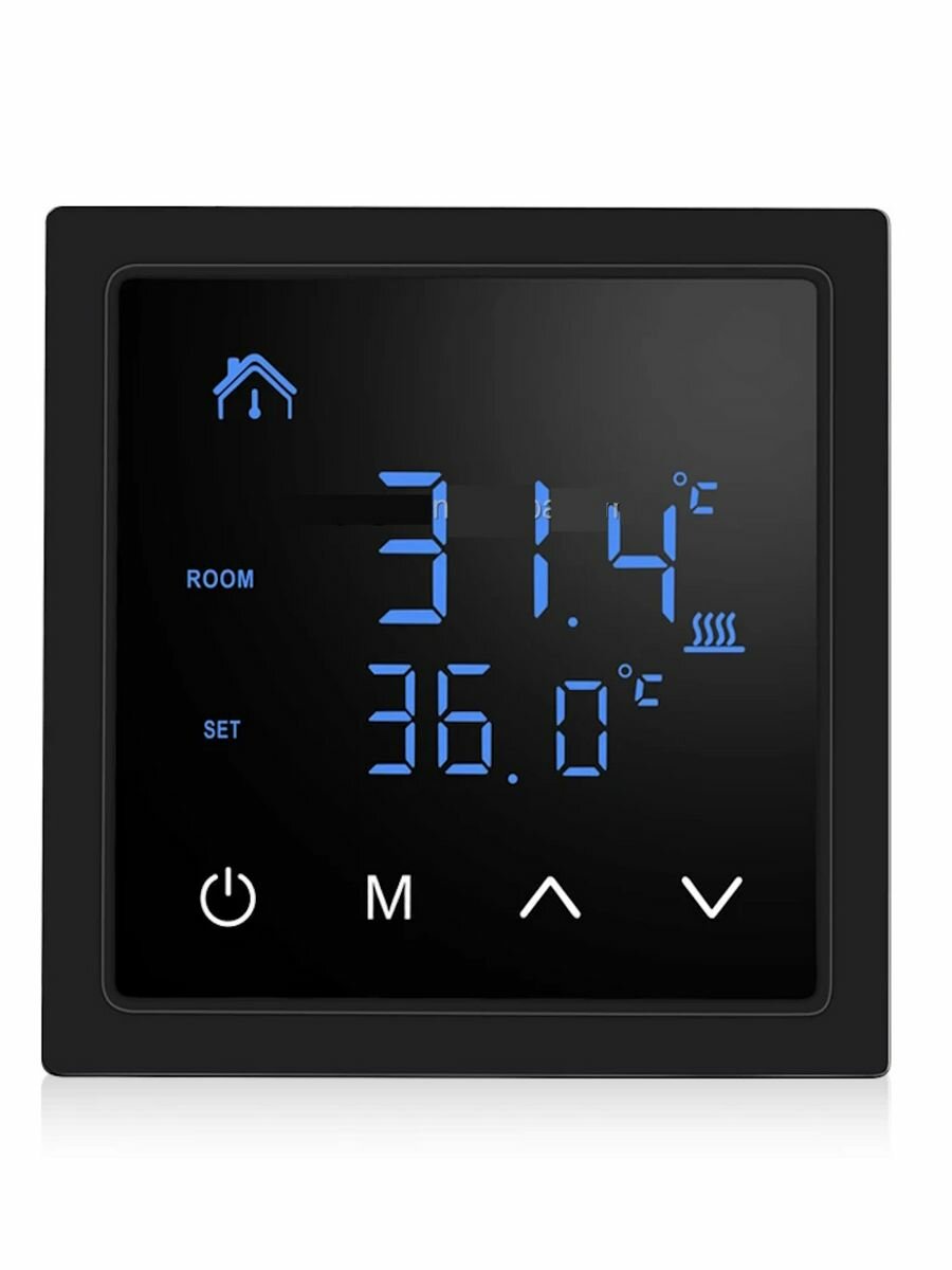 фото Терморегулятор сенсорный для теплого пола 16A, черный SM-1828B