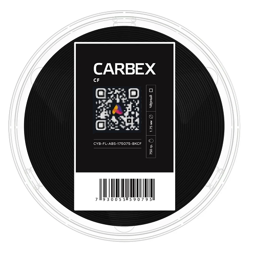 CARBEX CF ATECO Пластик для 3d принтера, 1.75 мм, черный, 750 гр.