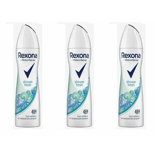 Rexona Део-спрей женский Shower fresh, 200 мл, 3 штуки rexona део спрей мужской invisible ice 200 мл 3 штуки